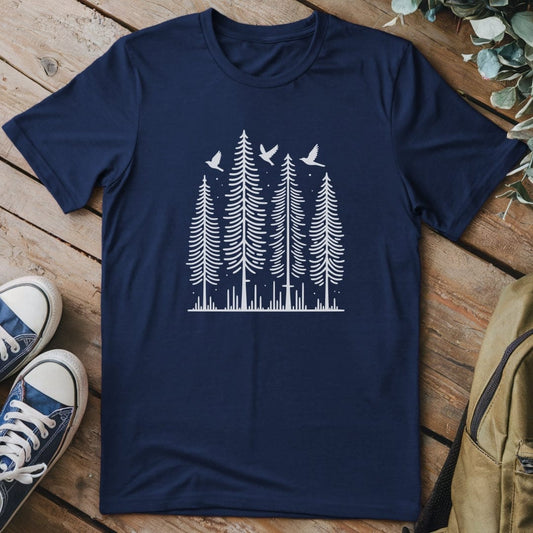 T-Shirt Navy / S Pine Trees T-Shirt