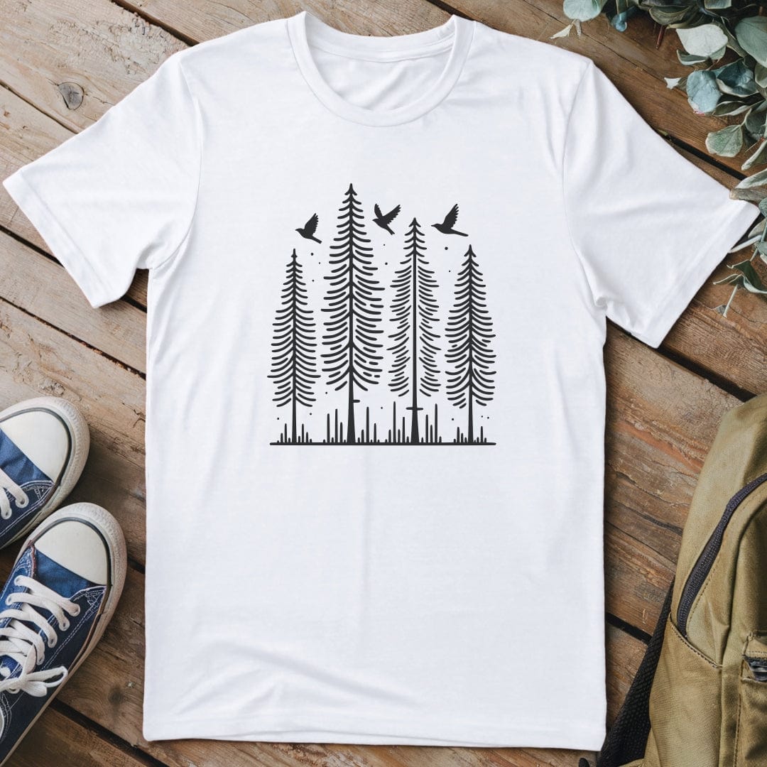 T-Shirt White / S Pine Trees T-Shirt