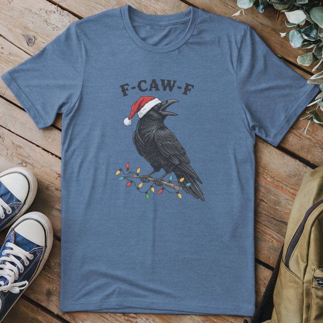 T-Shirt Heather Indigo / S Santa Crow Christmas T-Shirt