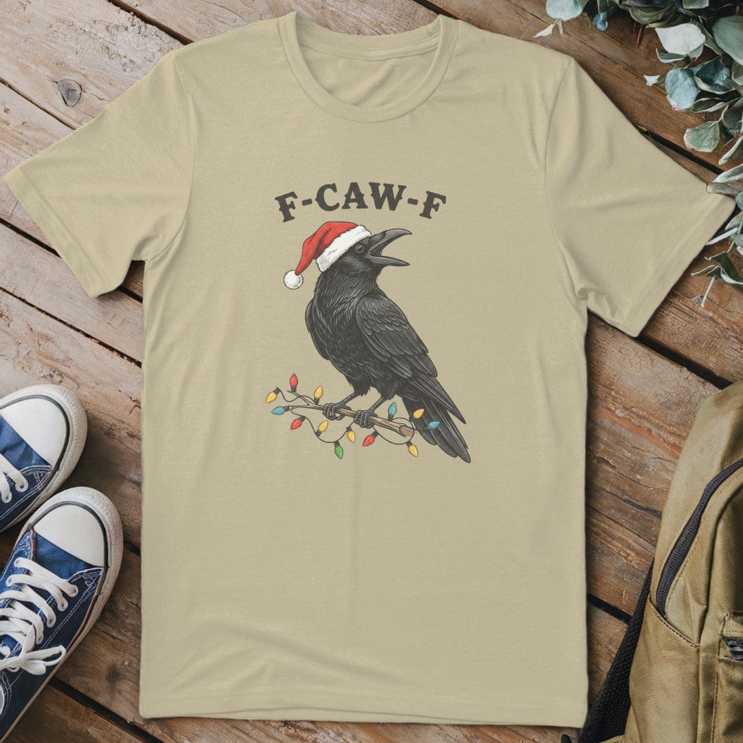 T-Shirt Sand / S Santa Crow Christmas T-Shirt