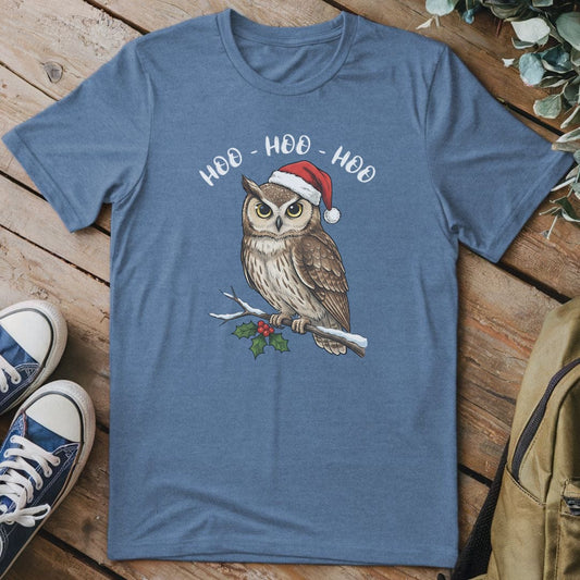 T-Shirt Heather Indigo / S Christmas Owl T-Shirt