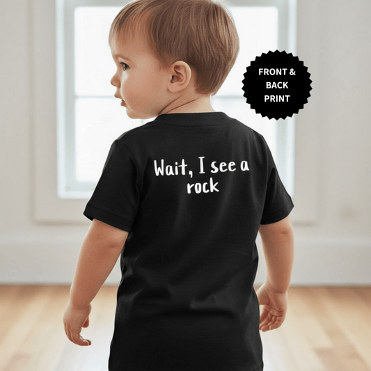 Kids clothes Black / 2T Toddler - Easily Distracted By Rocks Premium T-Shirt (Front & Back Print)