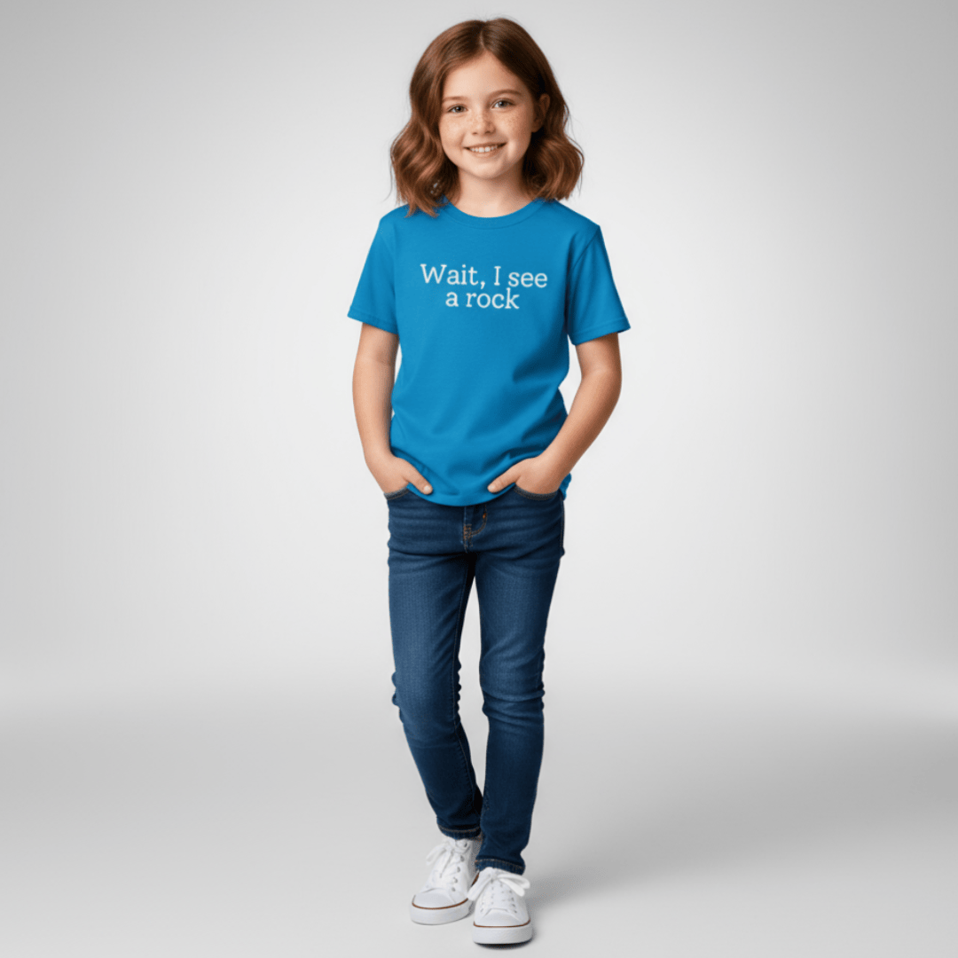 Kids clothes Sapphire / XS Wait I See A Rock Kids Tee