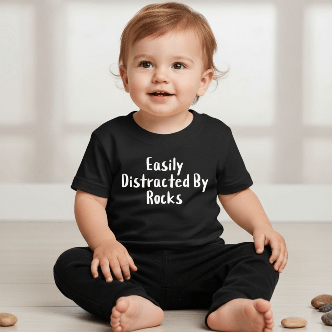 Kids clothes Black / 2T Toddler - Easily Distracted By Rocks Premium T-Shirt