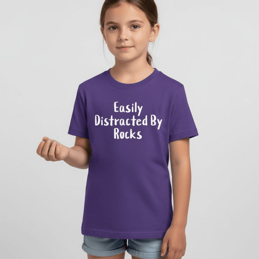 Kids clothes XS / Purple Kids - Easily Distracted By Rocks T-Shirt