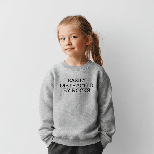 Kids clothes Sport Grey / XS Easily Distracted By Rocks Kids Sweatshirt